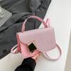 Bolso Cuadrado Pequeño Texturizado Casual de Gran Capacidad 2025 Nuevo Moderno Estilo Occidental Costuras Moda Simple de Mano Hombro Cruzado