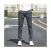 Pantalones rectos de otoño para hombre, corte slim, con elasticidad en el tobillo, estilo coreano, modernos, de color liso, pantalones casuales, pantalones de verano para hombre