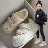 Zapatos Blancos con Velcro Estampado de Gato para Niñas, Zapatos de Plataforma con Suela Gruesa para Aumentar la Altura, Zapatos sin Cordones para Estudiantes, Tenis Versátiles para Niños