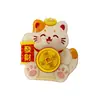 Dios de la Riqueza Pegatina de Refrigerador Giratoria de Dinero Adorno Decoración Creativa de Cabeza Oscilante para Atraer Riqueza y Bendiciones Pegatina Decorativa Festiva Pegatina de Gato de la Suerte para Refrigerador
