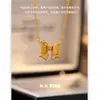Tienda de Oro Mismo Estilo Collar con Lazo Cepillado para Mujer, Dulce y de Lujo Ligero, Moderno y Versátil, Cadena para Clavícula de Gama Alta Joyería al por Mayor