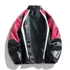 Chaqueta de Motocicleta de Cuero PU Elegante con Bloques de Color para Primavera y Otoño 2024 Cruz Roja Suministro de Comercio Transfronterizo Dropshipping