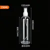 Botella pulverizadora transparente de PET botella pulverizadora de loción de viaje 50ml botella de plástico rellenable botella pulverizadora de niebla fina