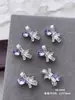 Accesorios de Arte para Uñas de Moño Nuevos y de Moda Diamante Morado Plateado Lujo Ligero Mariposa Corazón Oso 3D Accesorios para Uñas Portátiles