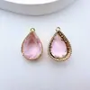 Colgante de cristal gota de agua con borde de cuentas doradas que conserva el color, colgante de gota de agua con diamante de colores multifacético, horquilla de estilo antiguo DIY