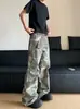 Calça Cargo Camuflada Estilo Americano para Homens, Calça Hip-Hop de Corte Reto, Vibe High Street, Calça Flare Solta Versátil para Homens, Tendência