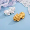 Pulseira Despertar do Leão Pixiu de Prata Pura 999 Artesanal DIY Pingente de Prata Dura 3D Acessórios de Tecelagem