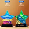 Trofeo de Cristal Creativo Estrella de Cinco Puntas Competición de Campeonato Premio Reunión Anual Empleado Destacado Medalla Metálica Colorida