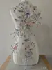 Parches de Flores Bordadas Tie-dye con Cuentas y Lentejuelas Accesorios Novia Vestido de Boda Ropa Piezas de Flores DIY Nuevo Listado