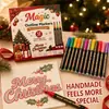 Plumas de doble línea con contorno de 12 colores para tarjetas de Navidad DIY, plumas de fantasía con purpurina metálica, set de bolígrafos marcadores para diario de estudiante