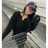 Camiseta de Manga Larga tipo Waffle para Mujer Tops de Moda 2025 Otoño Estilo Coreano Holgada Casual Blanca Perezosa y Cómoda Camiseta