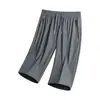 Directo del FabricanteMás Vendidos Shorts Unisex de Seda Helada Genuina Talla Grande, Pantalones Cortos Deportivos Finos de Secado Rápido Rectos para Hombre de Longitud 7/8