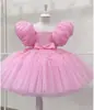 Falda de Año Nuevo 2025 Vestido de Niña de las Flores Boda Vestido para Niña Pequeña Vestido de Princesa con Mangas Abullonadas para Niños Disfraz de Anfitriona para Niñas