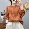 Camisa Floral Nueva Estilo Campestre Francés para Mujer, Otoño e Invierno 2026, Manga Larga, Cuello Alto, Retro, Adelgazante y Rejuvenecedor, Top Estampado