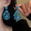 Pendientes Irregulares de Plata con Aguja de Plata y Diamantes Completos Estilo Europeo y Americano, Diseño Exquisito y Lujoso, Pendientes Versátiles de Moda de Nicho con un Toque Elegante