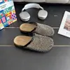 Medias Pantuflas Cerradas Estilo Birkenstock de Suela Gruesa para Mujer, Nuevo Modelo 2026, Pantuflas de Malla con Pedrería Estilo Hada, sin Cordones