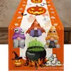 Bandeira de Mesa Nova de Halloween Transfronteiriça Caveira Abóbora Decoração de Casa para Feriado Toalha de Mesa Toalha de Mesa Pano de Mesa de Chá
