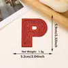 Parches bordados de letras inglesas 26 y números con lentejuelas rojas más vendidos transfronterizos con adhesivo termofusible para decoración de ropa
