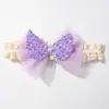 Nueva Diadema Elástica de Encaje para Niños Color Sólido Lazo de Doble Capa Diadema para Bebé Accesorios Cómodos para el Cabello de Bebé para Todas las Estaciones