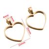 Marco colgante de acero inoxidable pulido con forma de corazón, con borde hueco y base de gema, accesorios de joyería hechos a mano.