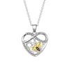 Nuevo collar de moda transfronteriza amor infinito panal abeja corazón para mujer con letras abeja colgante de separación de color goteo de aceite