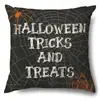 Funda de Almohada Halloween Calabaza Divertida Transfronteriza Amazon Estampado de Lino Funda Decorativa para Cojín de Sofá del Hogar
