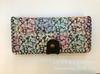 Billetera hecha a mano bolso de mano para mujer estampado nuevo PU tarjetero caricatura estilo étnico billetera floral