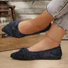 Tamanho grande em estoque~ Pode fazer dropshipping com etiquetagem! Calçados slip-on respiráveis de malha elástica para preguiçosos, sola macia, femininos