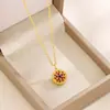 Novo! Colar Flor Dourado Estilo Novo Chinês Antigo Pingente Estilo Corte Vintage Nicho Requintado Presente de Dia dos Namorados