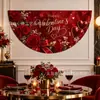 Bandera de Abanico de Medio Círculo Popular Transfronteriza para el Día de San Valentín, Tela Romántica de Corazón de Amor para Colgar en la Pared, Decoración para Fiestas Festivas, Fondo para Fotos