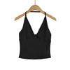 Fs609-25 Verano Nuevo Estilo Europeo y Americano Estilo Blogger Ins Sexy Cuello Halter Profundo V Top Básico Casual Tirantes