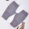 Guantes de Punto para Mujer en Otoño e Invierno, Guantes Versátiles y Lindos de Medio Dedo para Estudiantes para Escribir, Mangas Cálidas y a Prueba de Frío de Lana de Color Puro