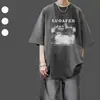 Traje de Camisa de Manga Corta para Hombre, un Conjunto Completo de Verano para Niños, Jeans a Juego con Estilo, Conjunto de Dos Piezas de Marca de Moda High Street