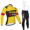 Trajes de Ciclismo Transfronteiriços de Manga Longa para Primavera e Outono para Homens e Mulheres, Roupas de Downhill, Roupas de Ciclismo Versão Equipe do Tour de France, Comércio Exterior