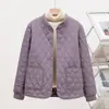 Nova Jaqueta Feminina Pequena Acolchoada de Algodão, Jaqueta Leve Acolchoada de Algodão, Estilo Curto Casual Solto, Jaqueta Pequena Acolchoada Aromática, Roupa para Mãe