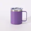 Caneca de Alça Amazon 12oz Aço Inoxidável 304 Copo com Isolamento a Vácuo Tampa Transparente Copo de Água para Escritório Atacado