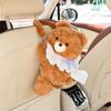 Caja de Pañuelos para Coche Perro Lindo Colgante para Asiento de Coche Bombeo de Pañuelos Muñeco de Peluche Caja de Pañuelos Decorativa para Coche