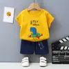 Nuevo Traje de Verano de Manga Corta para Niños y Niñas, Conjunto de Dos Piezas Delgado de Dibujos Animados, Ropa Casual de Algodón para Niños, Ropa de Bebé