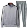 Chaquetas de Hombre de Primavera y Otoño Nuevas Chaquetas con Cuello Mao Estilo Coreano Modernas Tres Rayas Holgadas Talla Grande Ropa Deportiva Casual Moderna