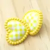Botões de Plástico, Botões Coloridos de Coração com Xadrez, Botões de Resina com Pézinhos para Roupas Infantis, Botões Decorativos Superiores de Pé Alto