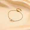 2025 pulseira de aço inoxidável com pérolas naturais de água doce de alta qualidade para todas as ocasiões, joia feminina estilo pequeno fresh para amigas, atacado