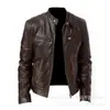 Comércio Exterior Transfronteiriço Masculino Motocicleta Retrô Rock Casual Jaqueta de Couro Casaco Carro Jaqueta de Couro PU em estoque Atacado