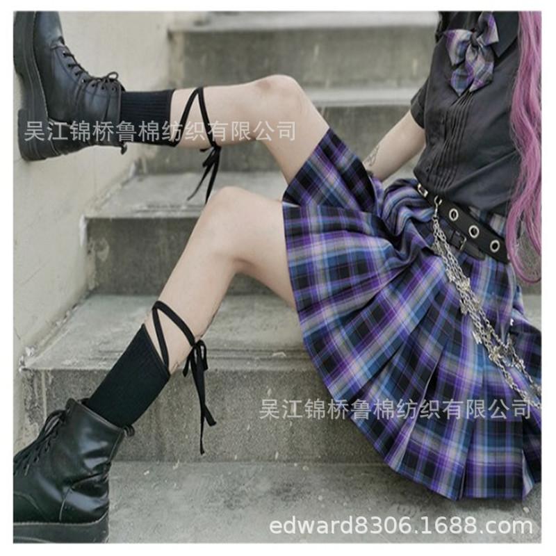 色织格子半身裙JK制服女裙子70.JPG