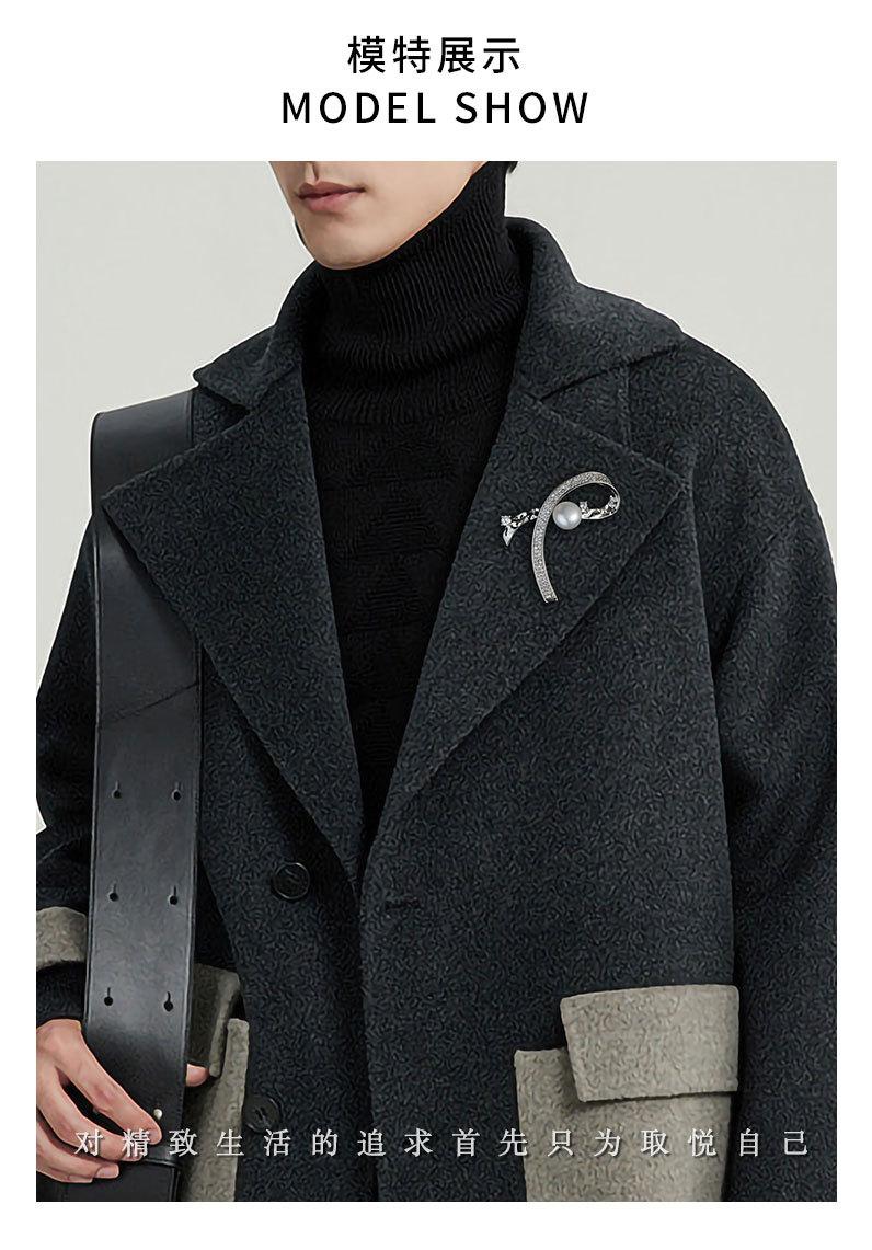 优雅平衡系几何形胸针小众高级感淡水珍珠不规则胸花新