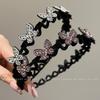 Diadema con ondas de mariposa y diamantes de imitación para niña, accesorio para el cabello de alta calidad, sin forro, 2024