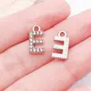 26 Letras Capitales Incrustadas con Diamantes en Inglés, Accesorios de Joyería de Aleación de Zinc K Blanco, Colgantes para Bricolaje, Pendientes, Pulseras, Colgantes