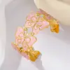 Europa y Estados Unidos transfronterizo nuevo acero inoxidable gota de aceite pintado al óleo pulsera abierta exagerada para mujer chapado en oro de 18K pulsera venta al por mayor