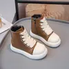 Tenis de Cuero para Niñas Estilo Coreano 2024 Primavera y Otoño Nuevo Casual de Caña Alta Zapatos de Skate Botas Martin con Cordones para Niños Tendencia