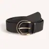 Medio Oriente Nuevo Botón de Luna Hueca Semi-redondo para Mujer Cinturón Negro Sencillo Moda Versátil Suministro en Stock Transfronterizo