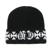 Gorro Tejido de Punto Informal Estilo Coreano para Otoño e Invierno, con Sánscrito, para Ropa Urbana, Gorro de Lana para Pareja para Hombres y Mujeres, Protección para los Oídos, Gorro Cálido, Venta al por Mayor